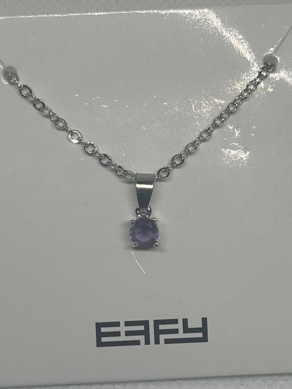 NWT EFFY Silver Purple Gemstone Necklace 18”